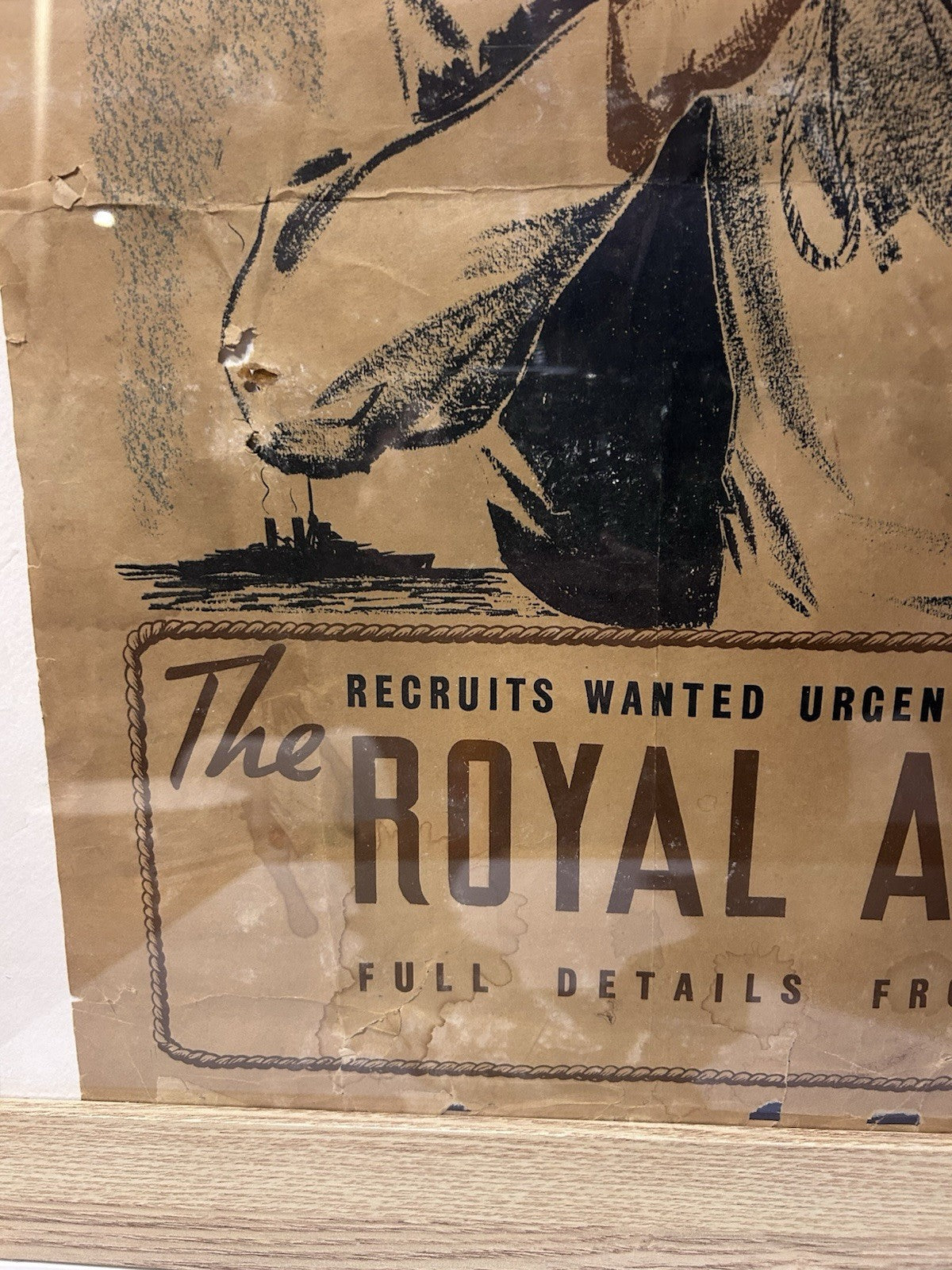 WWII Royal Australian Navy Recruitment Poster – Framed Original c.1940s RARE