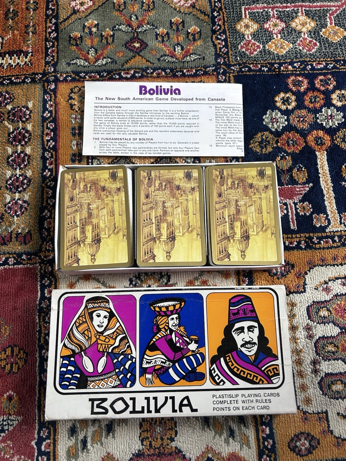 Vintage Bolivia Card Game Valentine Publishing 1960s 1970s Australia Complete