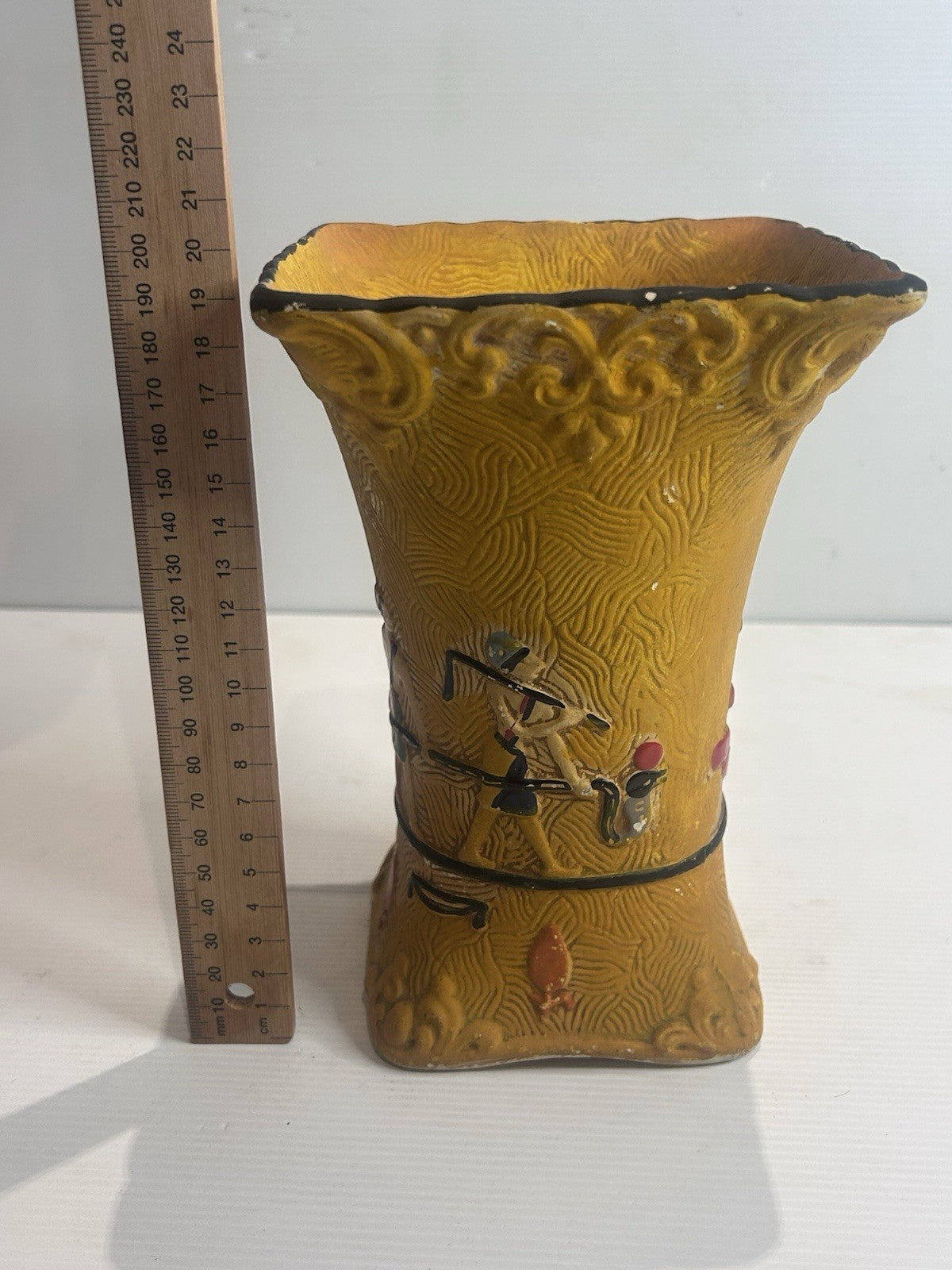 1932 SylvaC Style Vase No. 874 Yellow Egyptian Revival Reg 774557 England