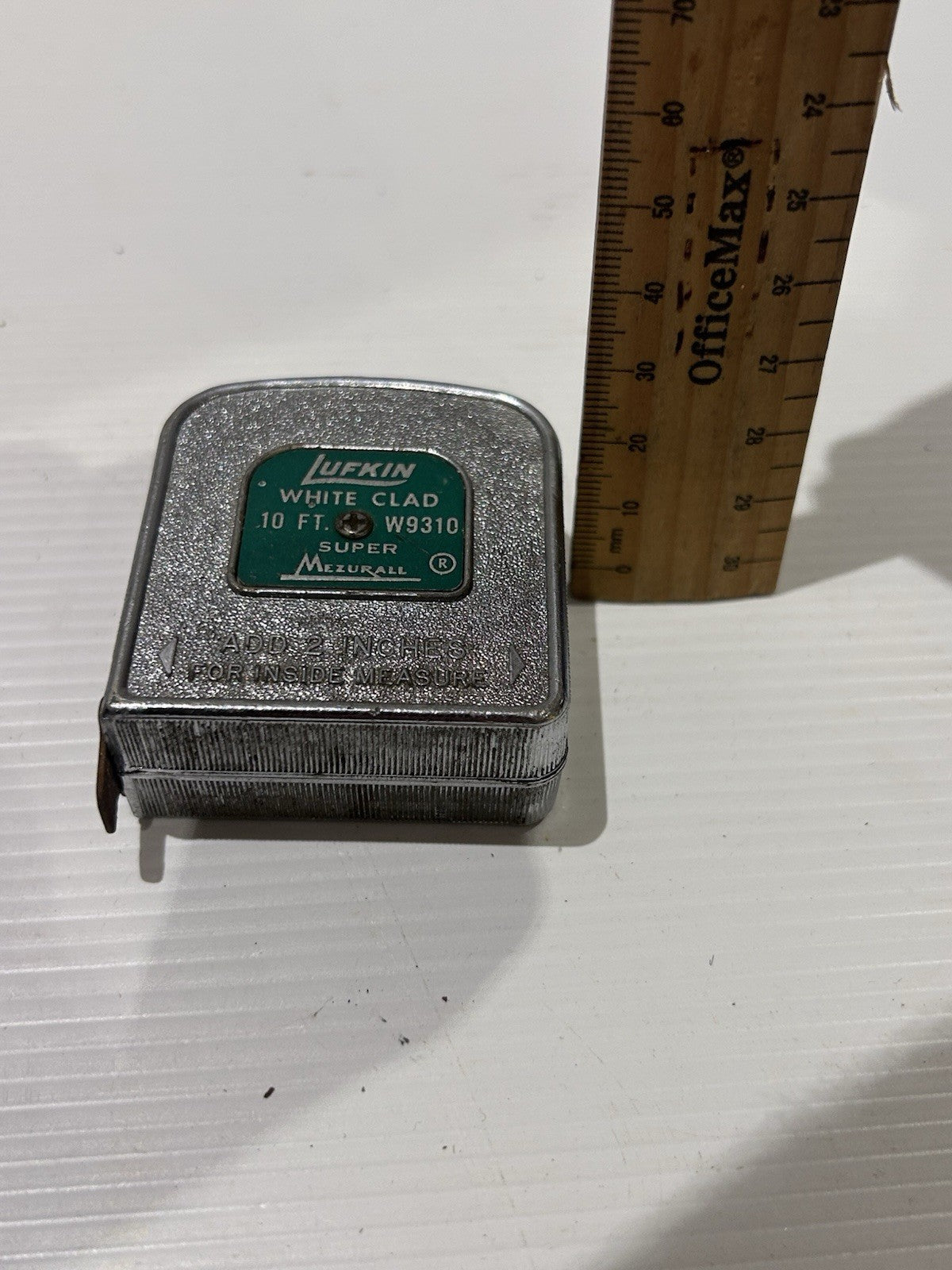 Vintage Lufkin 10ft Tape Measure W9310 White Clad Super Mezurall Canada