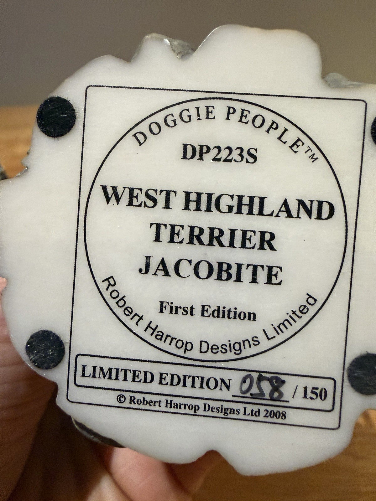 Robert Harrop Doggie People DP223S West Highland Terrier Jacobite LE 58/150