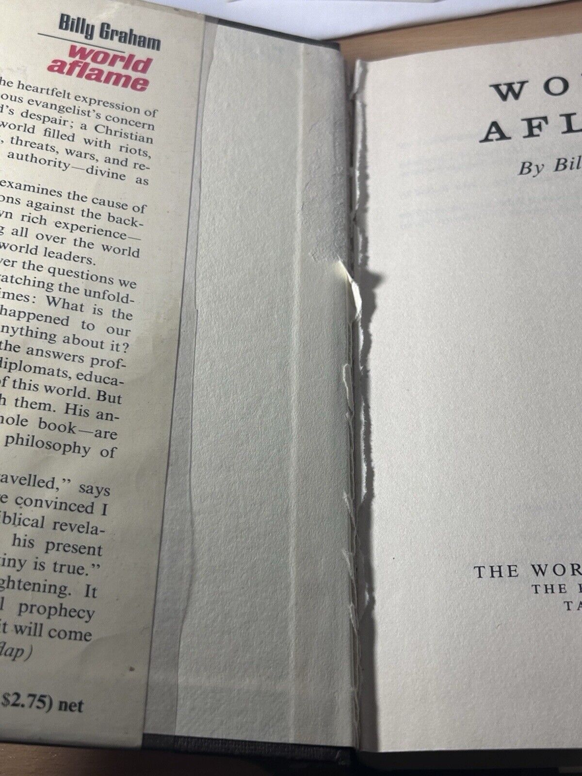 World Aflame, Billy Graham. Hardcover First UK Edition 1966