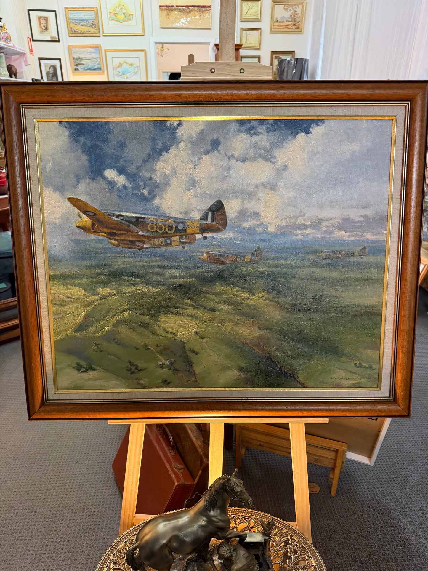 Ray Honisett “Oxford Four” 1989 Original Oil Painting – Australian Aviation Art
