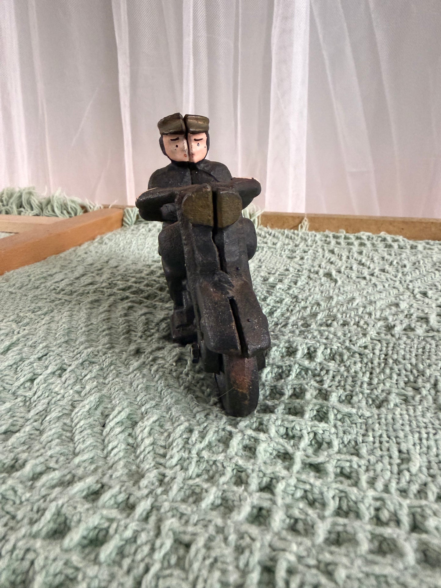 Vintage Cast Iron Toy Motor Cycle