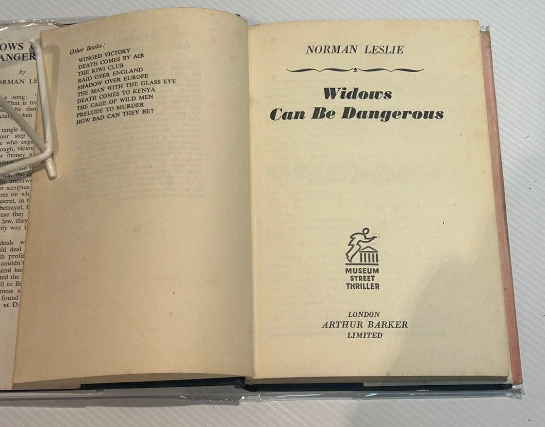 Widows Can Be Dangerous by Norman Leslie 1958 First Edition Thriller Fiction