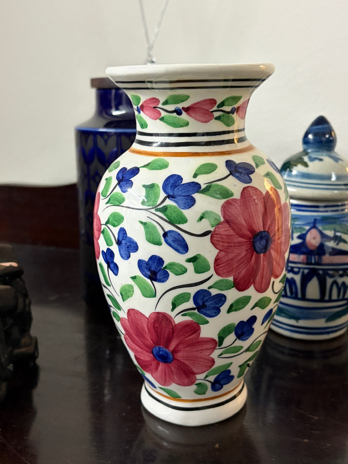 Hand Painted Floral Greek Vase 20 cm Tall