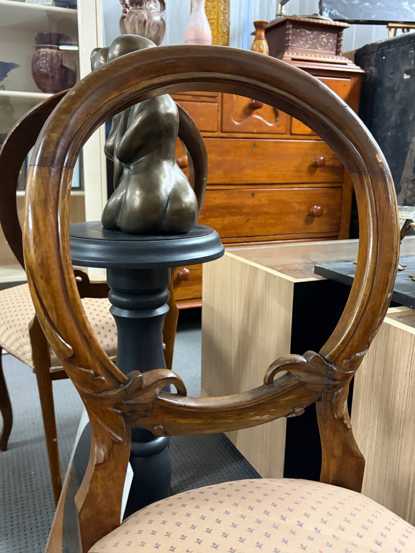 Victorian French Walnut Balloon Back Chair, c.1870–1890