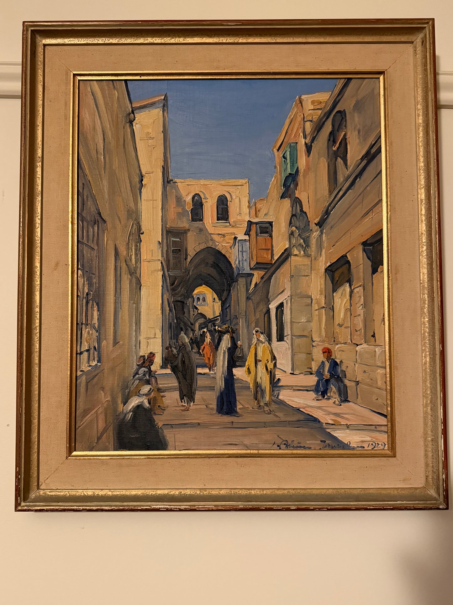 Ludwig Blum “Jerusalem Street Scene” 1929 Original Oil Painting – Authentic Israeli Fine Art - Price on Application