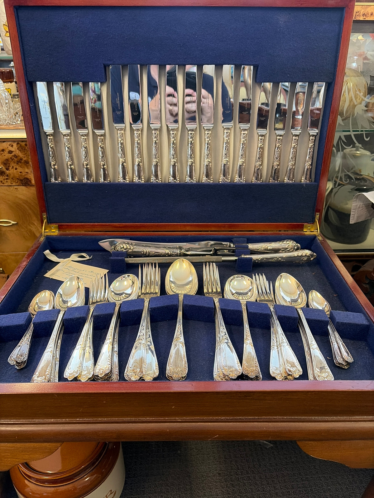 Vintage 1950’s Slack & Barlow Sheffield Silver-Plated Cutlery Canteen for 6 in Fitted Table