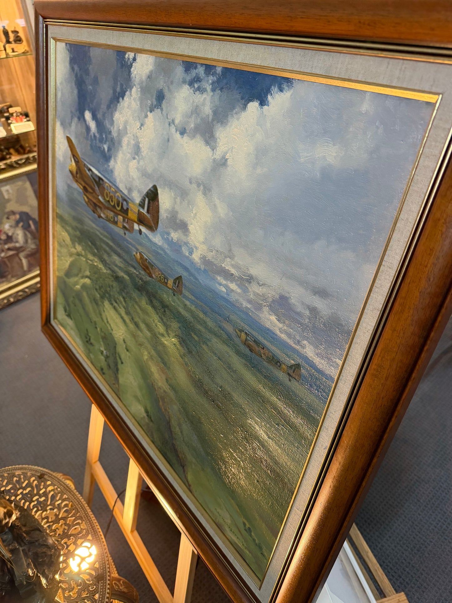 Ray Honisett “Oxford Four” 1989 Original Oil Painting – Australian Aviation Art