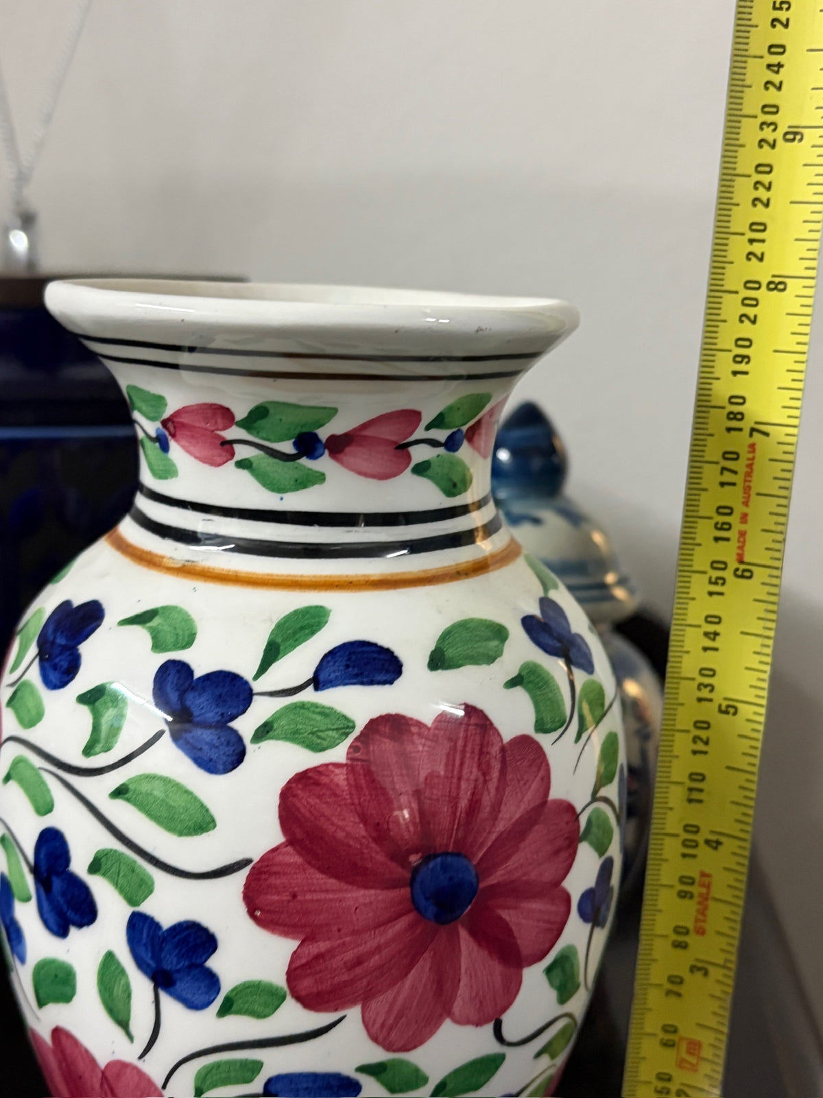 Hand Painted Floral Greek Vase 20 cm Tall