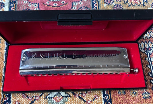 Hohner Super 64 Chromonica Harmonica + 3 Method Books – Made in Germany