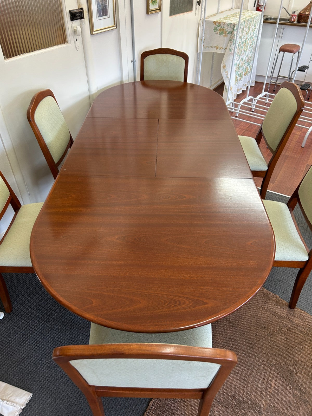 Noblett SA Mahogony Oval Extendable Dining Table  and 6 Chairs