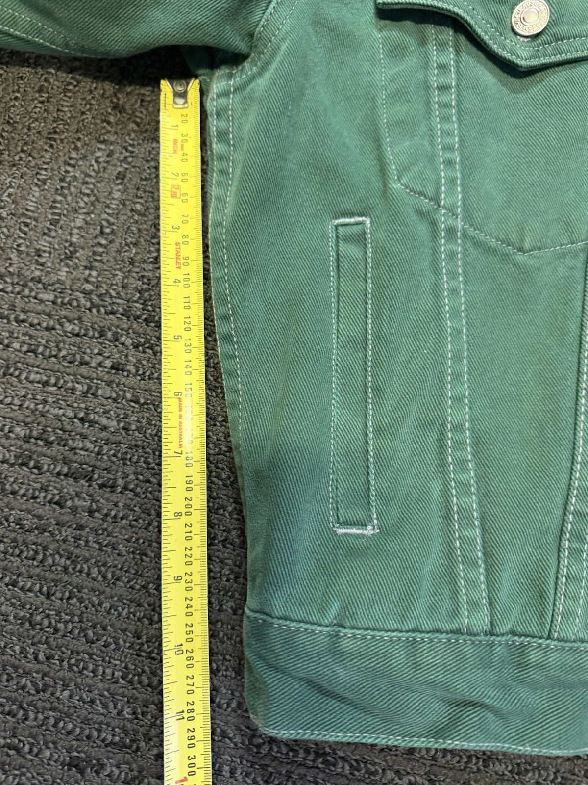Vintage 1991 Levi’s Black Tab Green Denim Trucker Jacket Size S 90s 8540