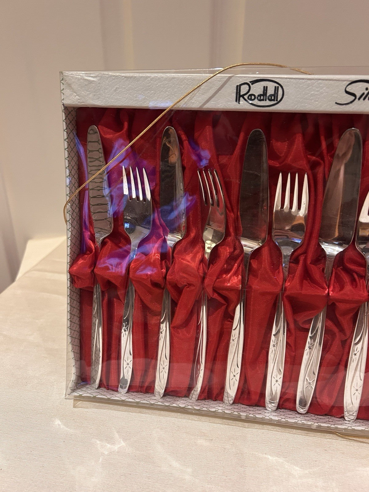 Rodd Silverware Boxed Dessert Set Vintage Stainless Steel Cake Forks & Knives