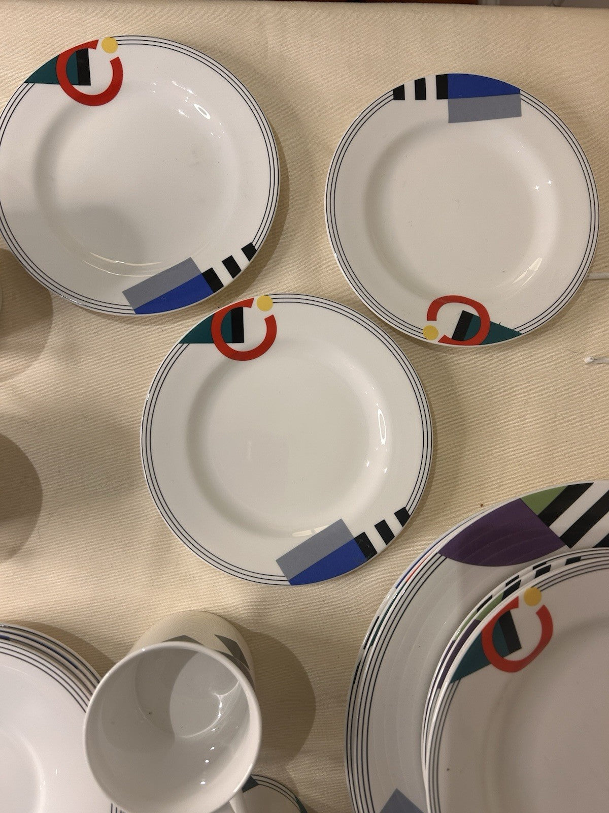 Mikasa Maxima High Spirits Dinner Set 14pc Memphis Style 1980s Japan 