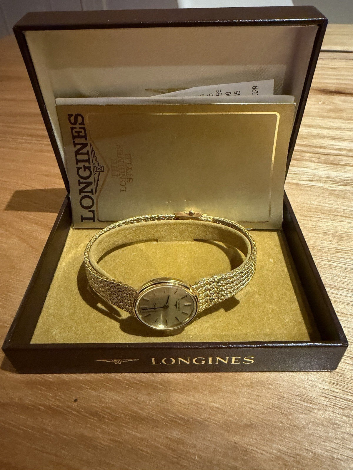 Longines Ladies Quartz Watch Gold Tone Mesh Bracelet Box Papers Swiss 6558