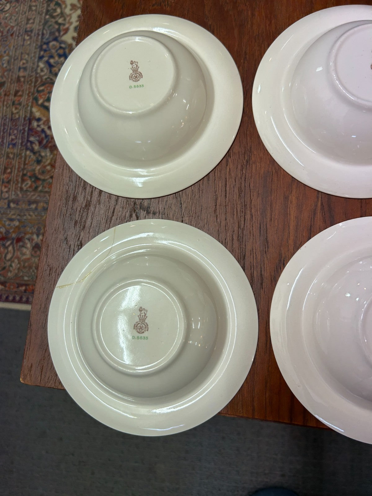 Vintage Royal Doulton Rose Garland Bowl Set 1 Large + 6 Small Bowls D5533