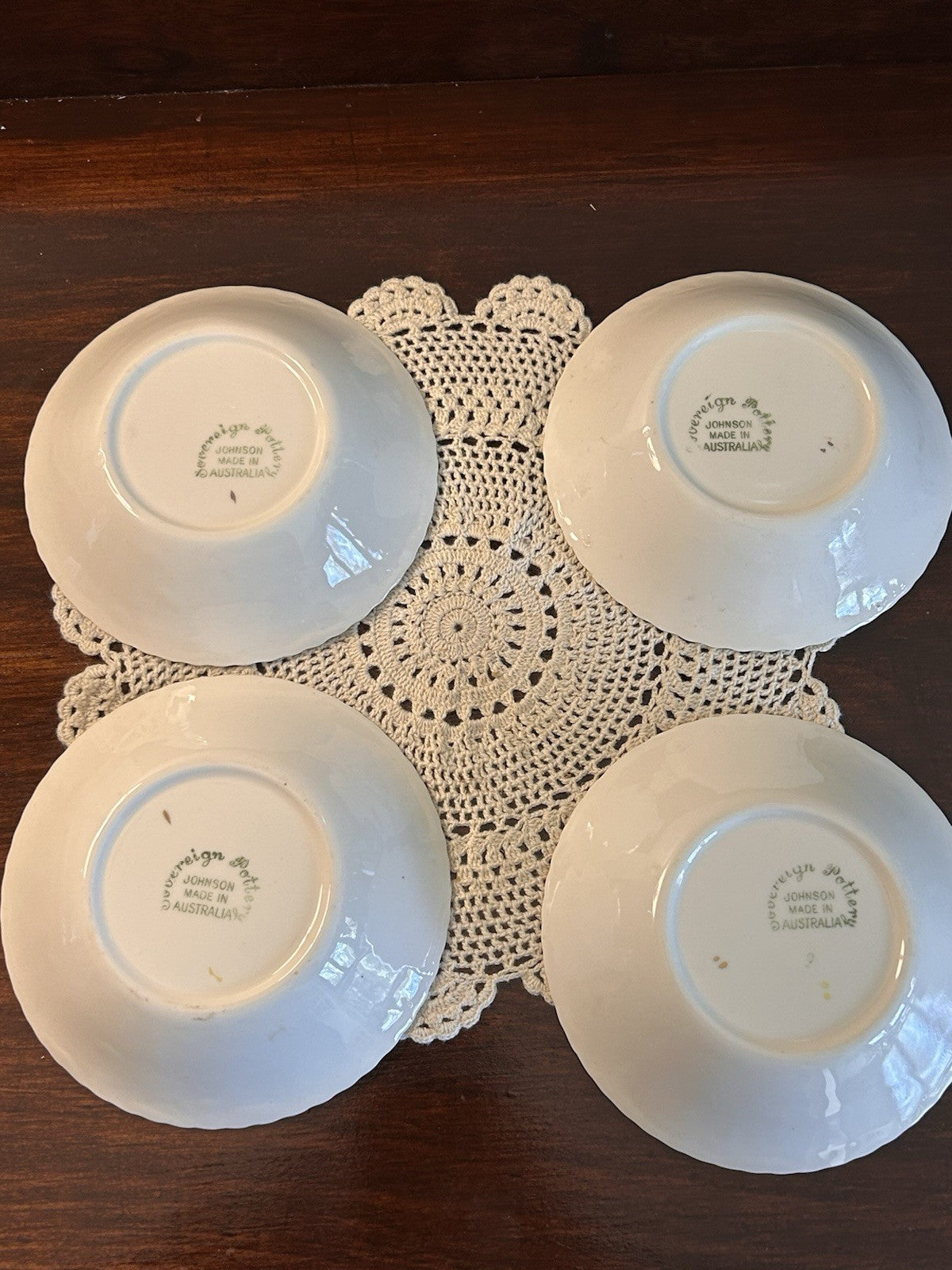 1953 Queen Elizabeth II Coronation Bowls x4 Johnson Australia Sovereign Pottery