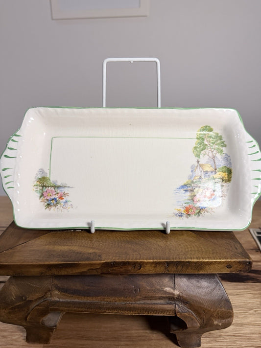 Cartwright Edwards Trent Ware Sandwich Plate Dish England Floral 30cm