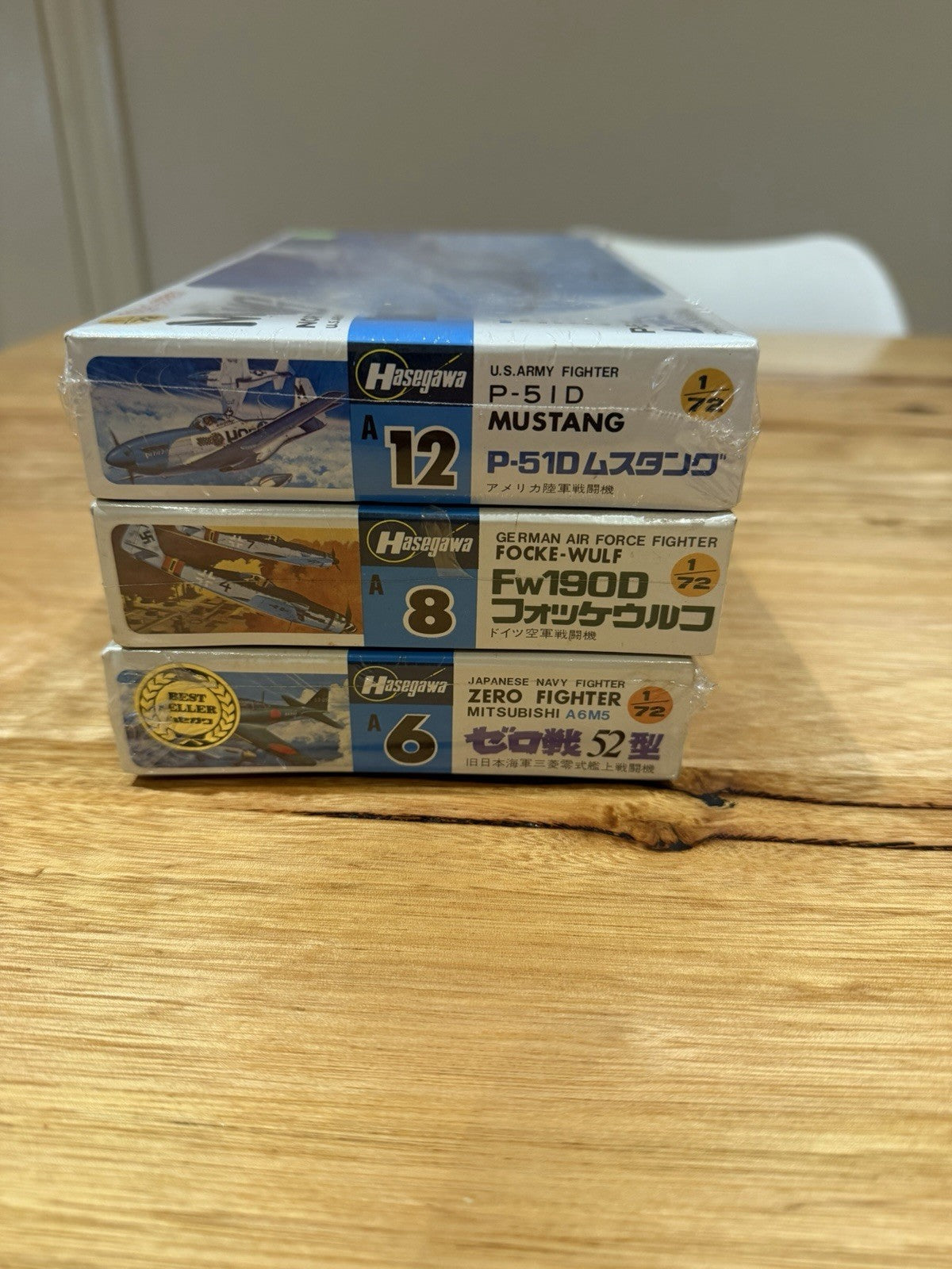 Hasegawa 1/72 Zero Fighter Mustang P-51D Fw190D Factory Sealed Model Kit Lot