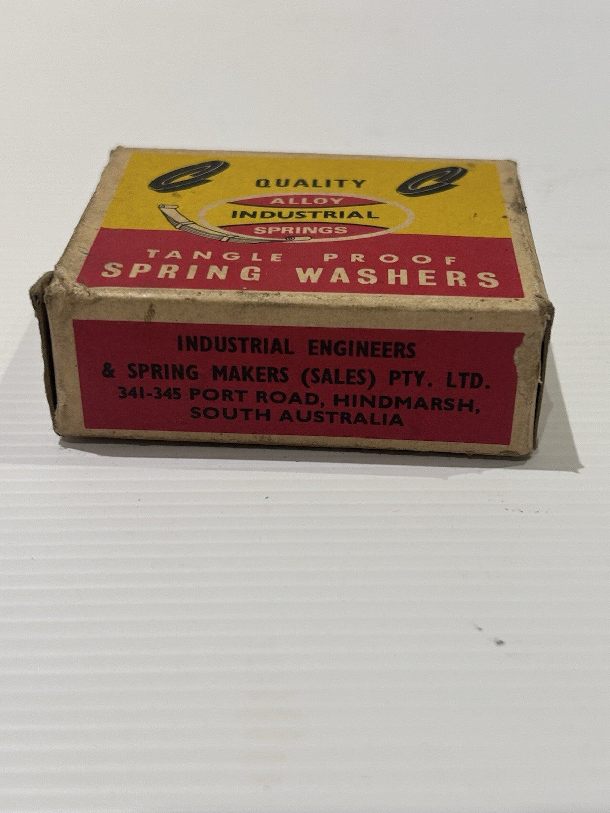 Vintage Tangle Proof Spring Washers Box Industrial Engineers SA c1950s