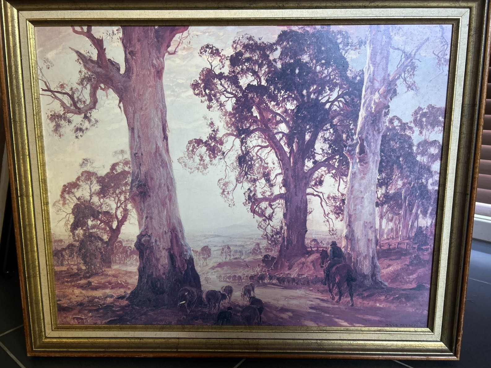 Hans Heysen Droving Into the Light Framed Australiana Art Print