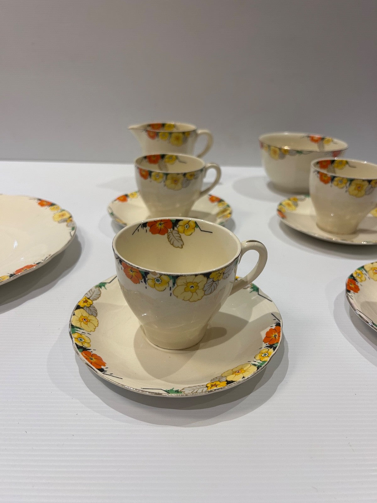 Royal Marigold Raymond Meakin 4 Cups/Saucers , Jug, Sugar & Plate & free extras