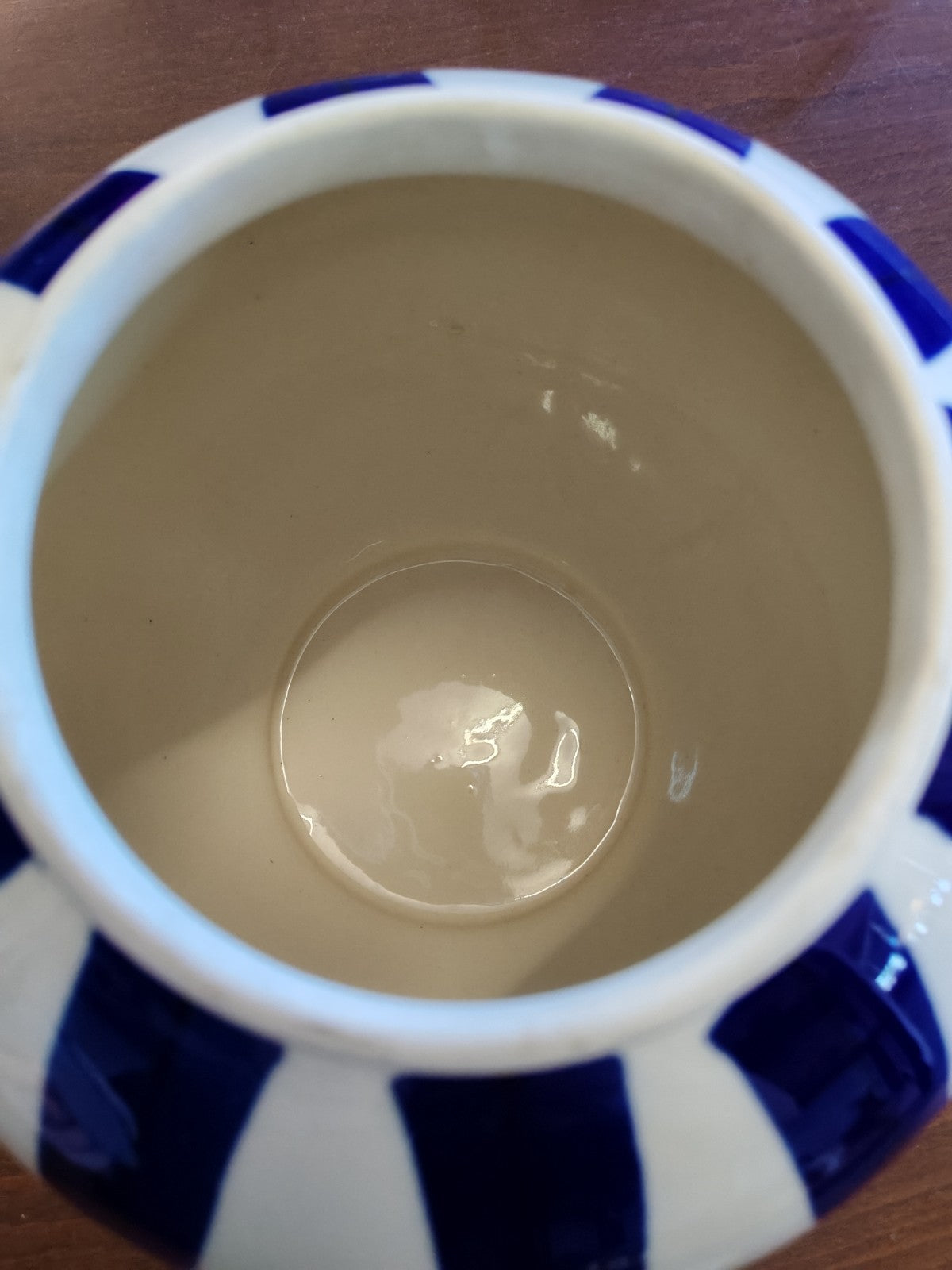 Robert Gordon Lidded Ginger Jar - Blue Stripe Lemon - Australian Pottery