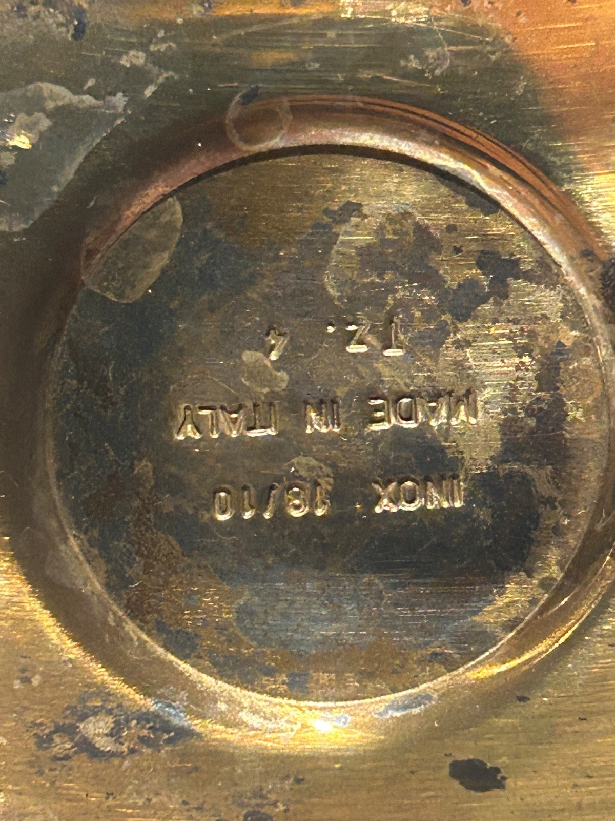 Vigano Tre Zini TZ 4 Italian Espresso Maker 18/10 Inox Gold Handle 4 Cup