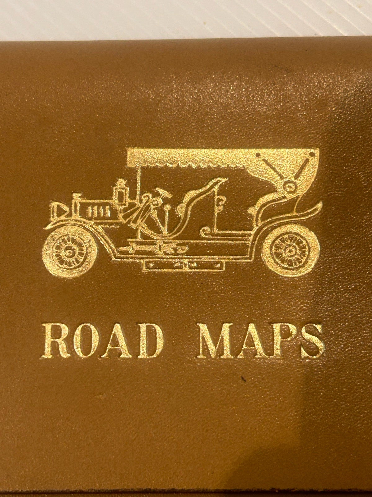 Vintage Hickok Steer Hide Leather Road Maps Case 1950s Motoring Accessory