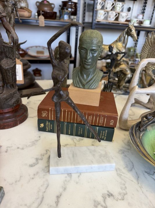 Deb Pollock 2025 Ballerina Sculpture Spelter Italian Marble Assemblage Art