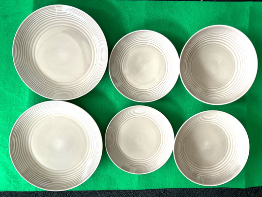 Royal Doulton Gordon Ramsay Maze 6pc Dinner Set Bowls Plates Grey Stoneware