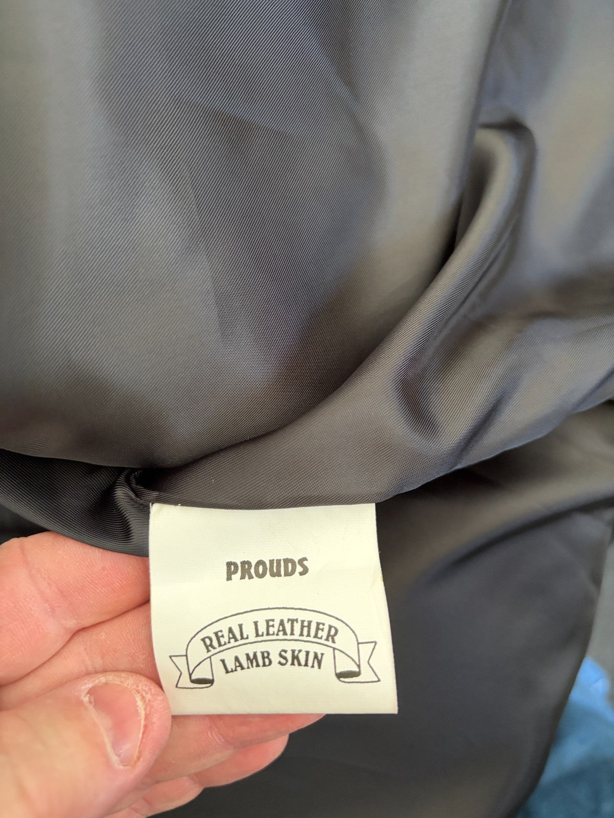 PROUDS Genuine Lambskin Leather Black Long Coat Jacket 2XL Button Front