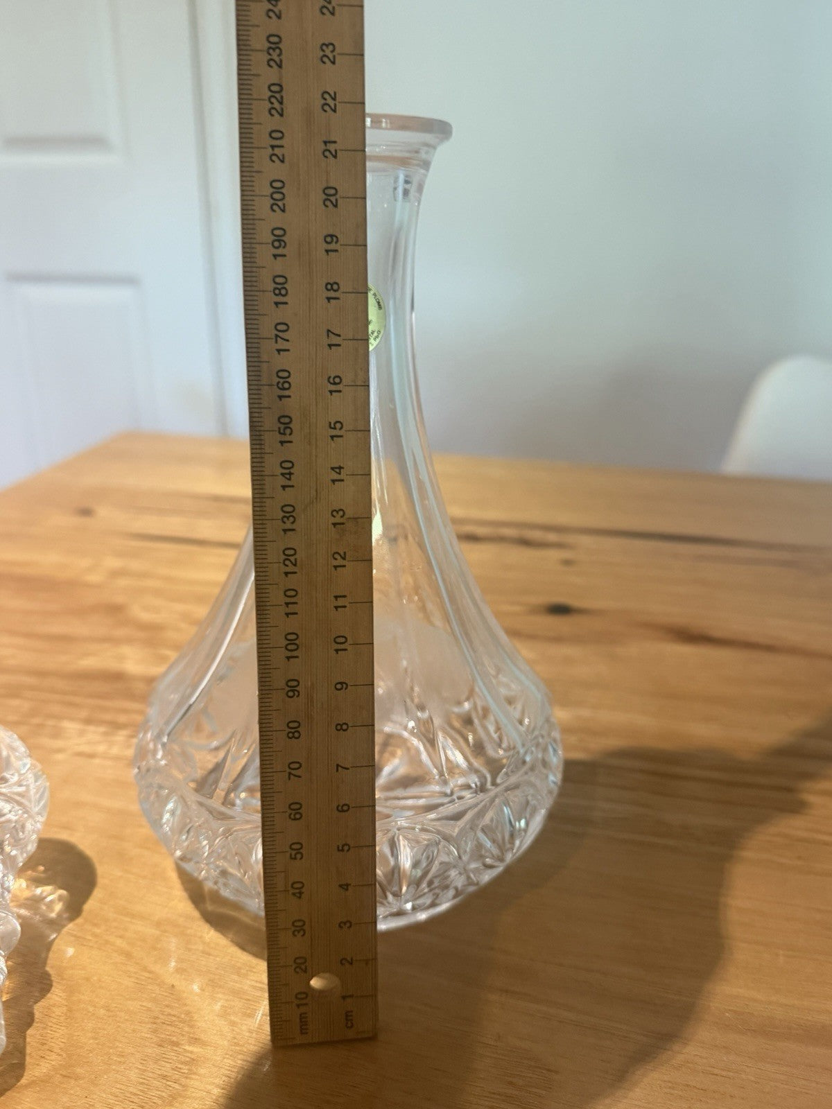 Cristal de Flandre France 24% Lead Crystal Decanter Stopper Vintage 27cm