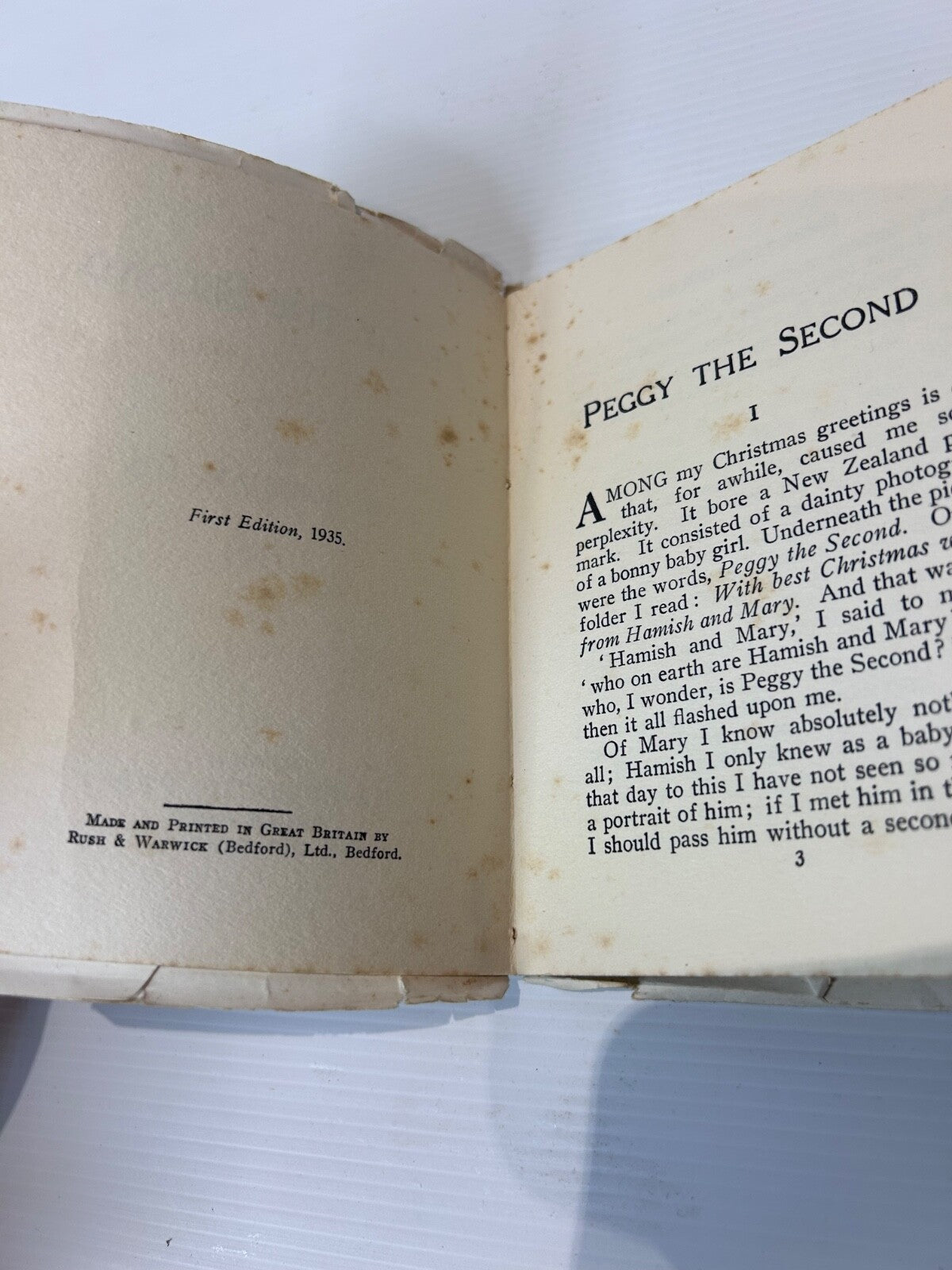 Peggy the Second F.W. Boreham 1935 1st Ed HC DJ Epworth Press Vintage