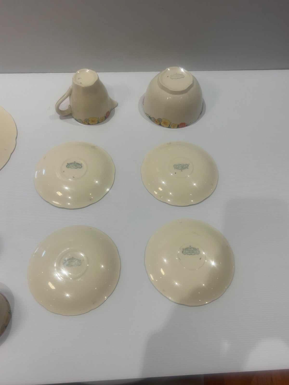 Royal Marigold Raymond Meakin 4 Cups/Saucers , Jug, Sugar & Plate & free extras