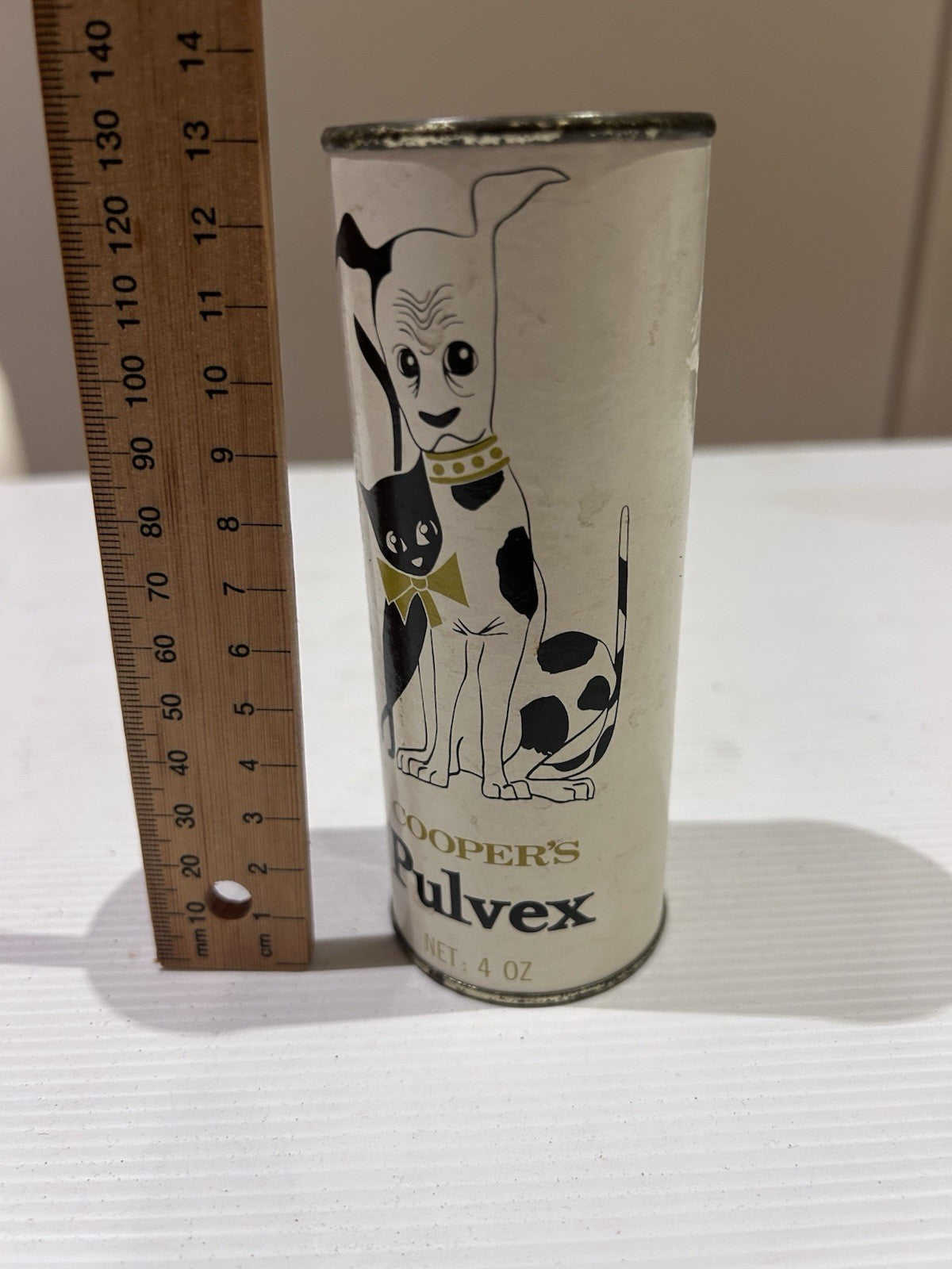 Vintage Cooper’s Pulvex Flea Tick Powder Tin Dog Cat Graphics 4oz Australia
