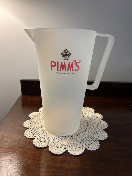 Pimm’s Branded Frosted Plastic Jug 1.5L Barware Promo Pitcher Retro Pub