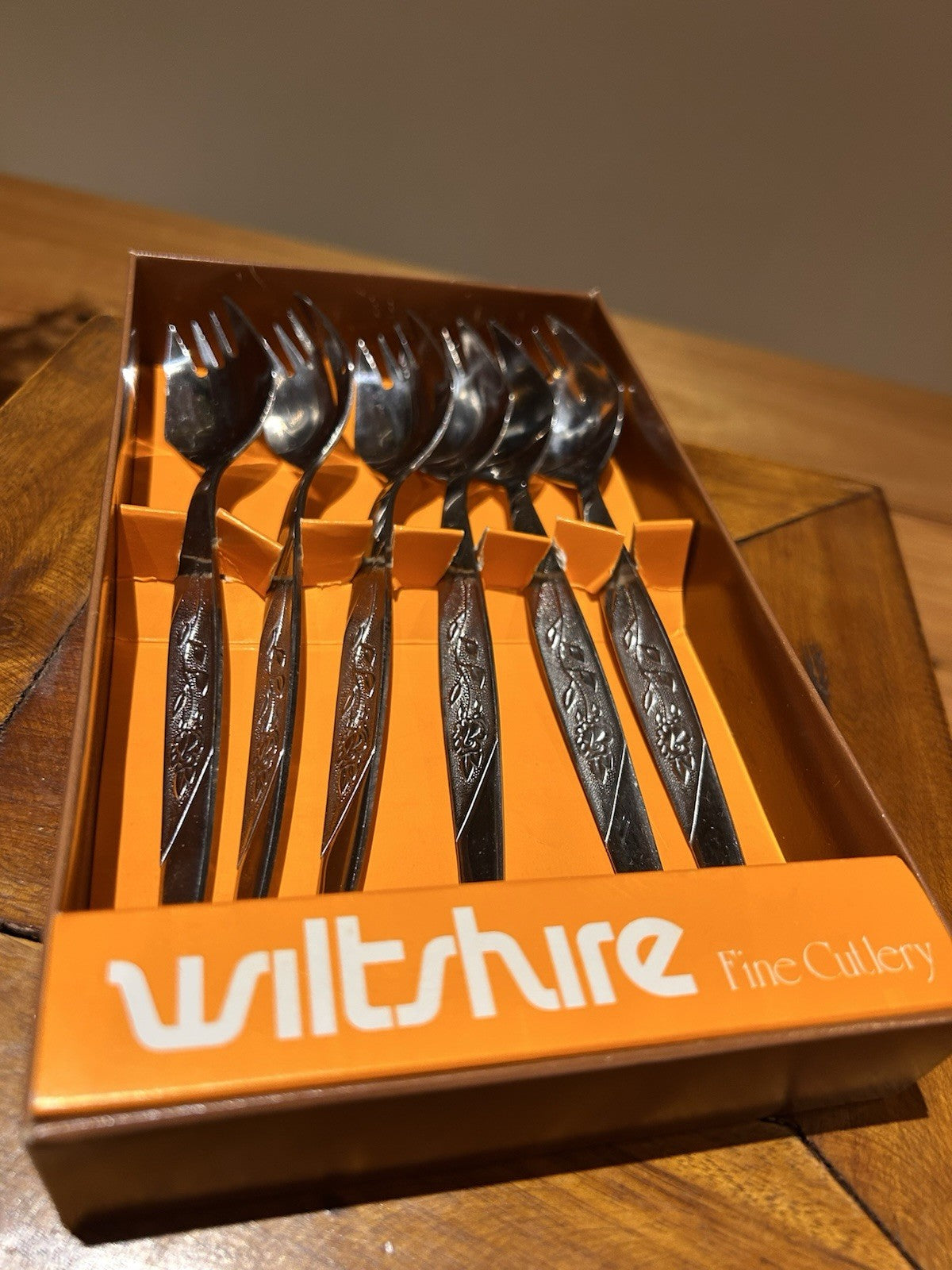Vintage Wiltshire New Rose Boxed Cutlery Sets x5 Retro Entertaining