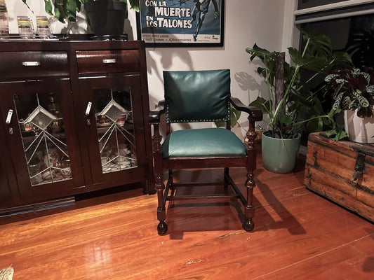 Vintage 1920s Ackmans Oak Office Armchair - Restored