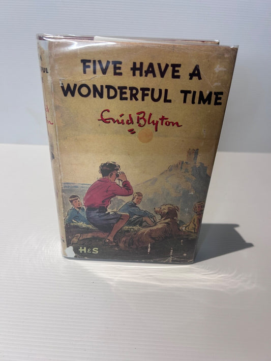 Five Have a Wonderful Time Enid Blyton 1953 H&S 2nd Impression HC DJ 11th Famous