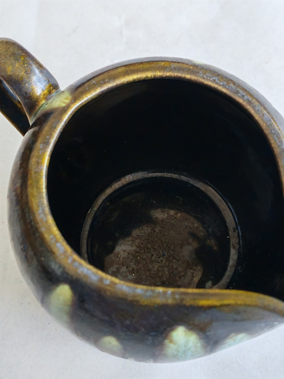 Vintage Studio Pottery Creamer & Utensil Jar Set – Hand Thrown – Signed