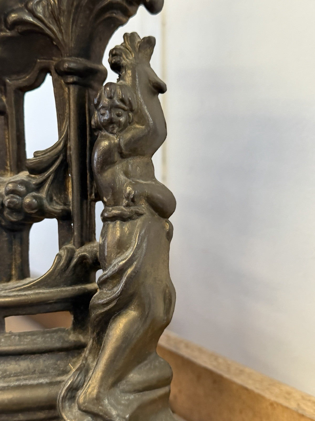 Vintage West Germany Ornate Mantel Clock Mechanical Rococo Baroque Figural