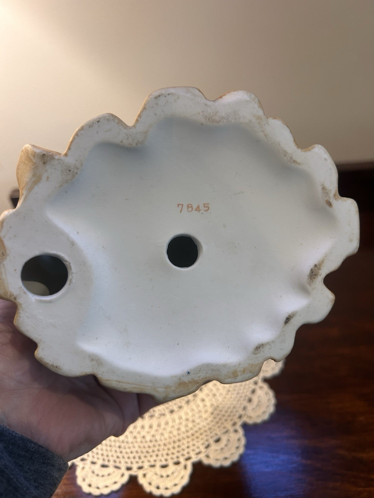 Vintage Andrea by Sadek 7845 Figurine Victorian Lady with Hat 8.5” Bisque Finish