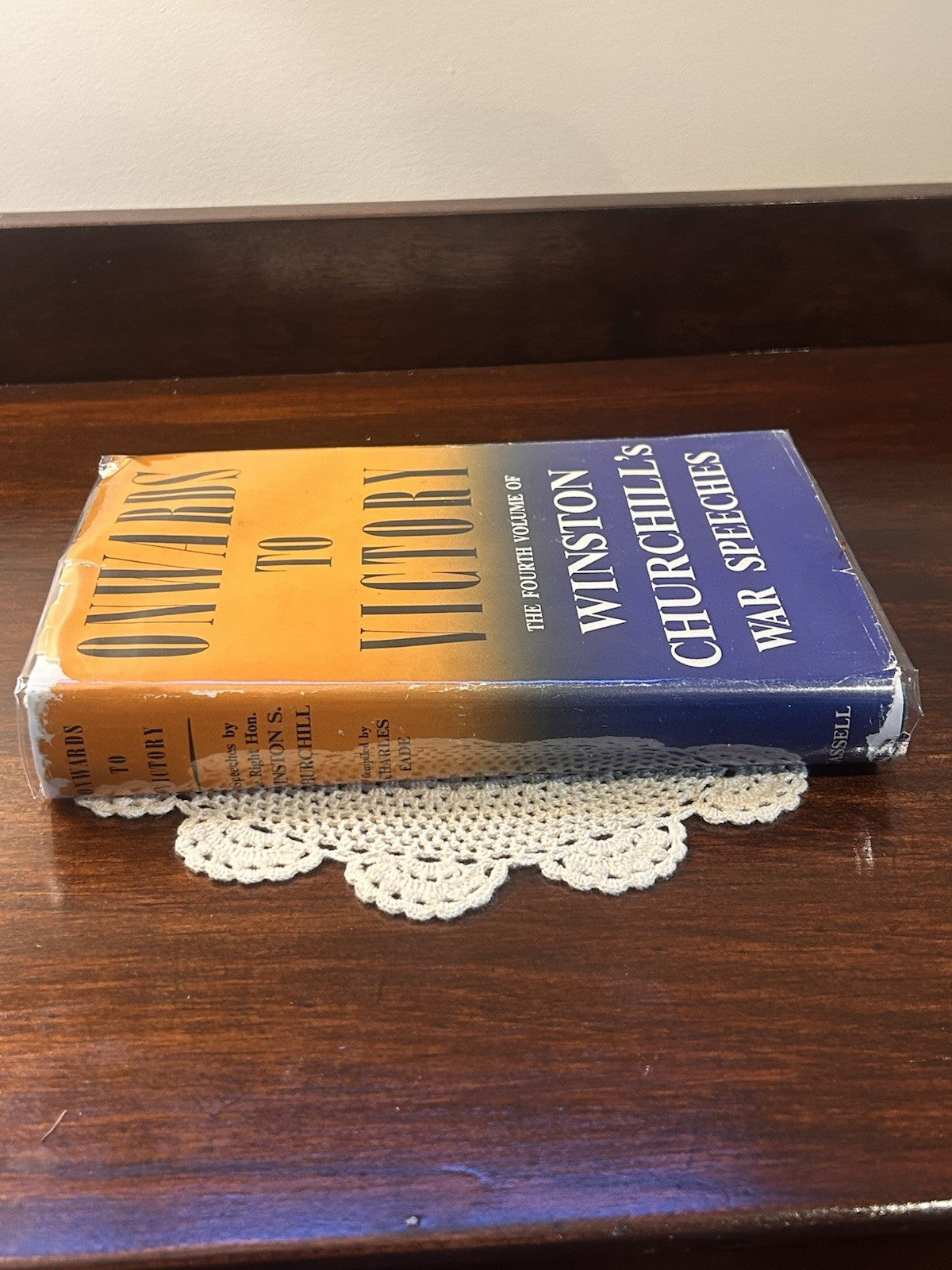 Winston Churchill Onwards to Victory 1944 1st Ed HC DJ 4th War Speeches Vol