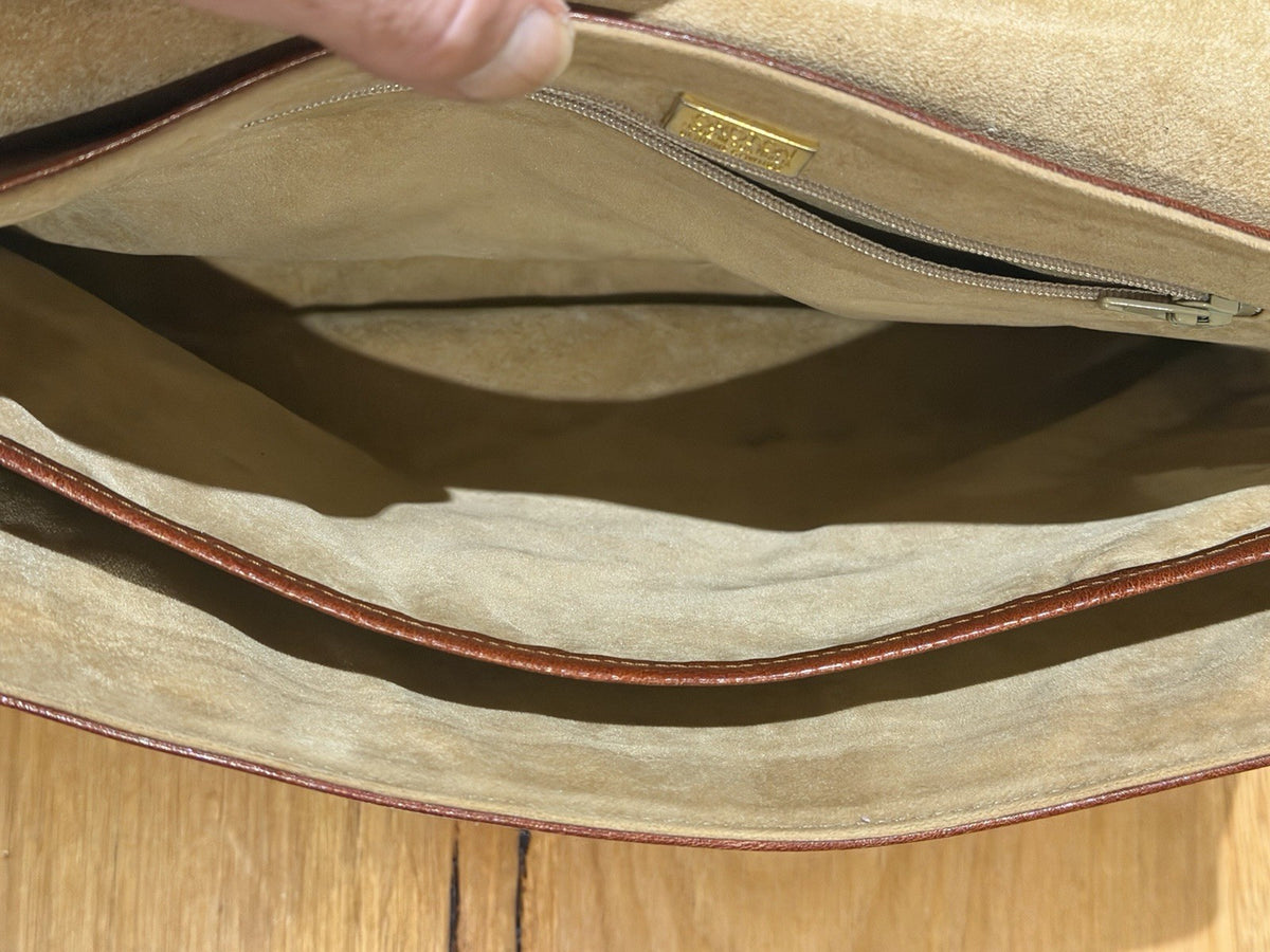 Vintage Oroton Florence Leather Shoulder Bag Brown Made in Australia Handbag