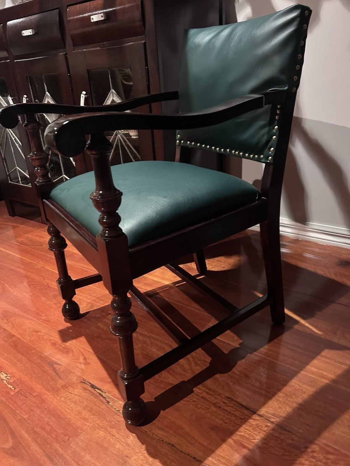 Vintage 1920s Ackmans Oak Office Armchair - Restored