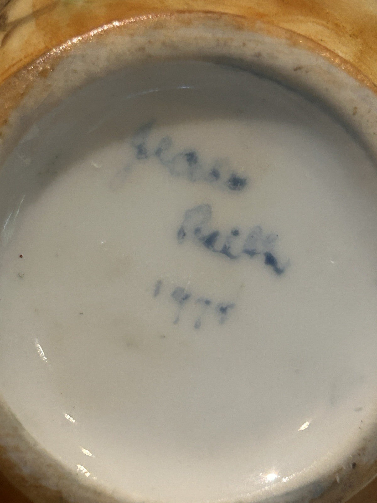 Jean Ruth Signed Studio Pottery Ewer Jug Hand Painted Porcelain 197