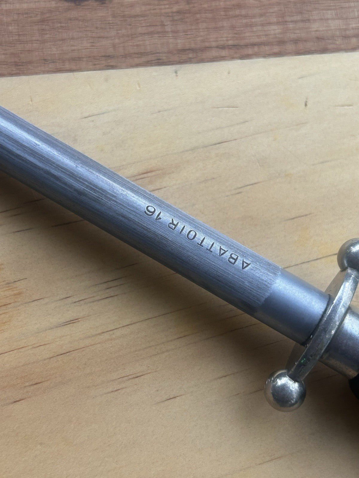 Vintage Solingen Abattoir Butcher’s Steel 16” Chrom-Vanadium Germany C1950s